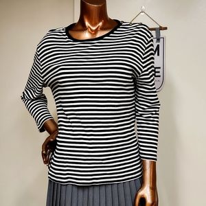 Chaps Stripe 3/4 Length Sleeve Tee Size Large